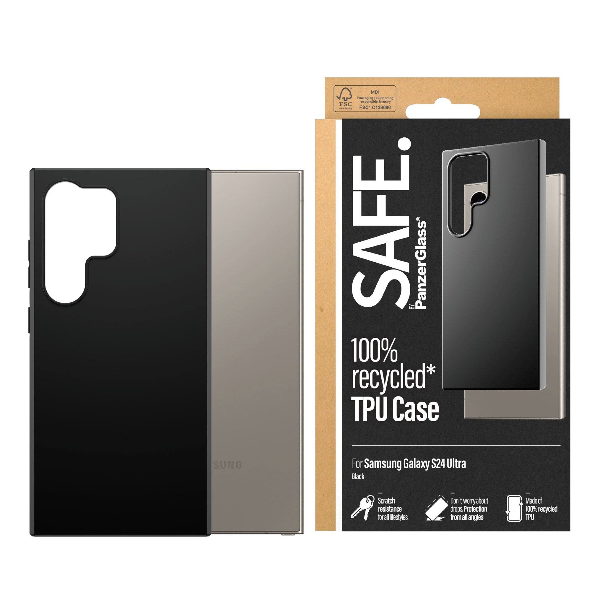 SAFE. by PanzerGlass® TPU Case Samsung Galaxy S24 Ultra | Schwarz